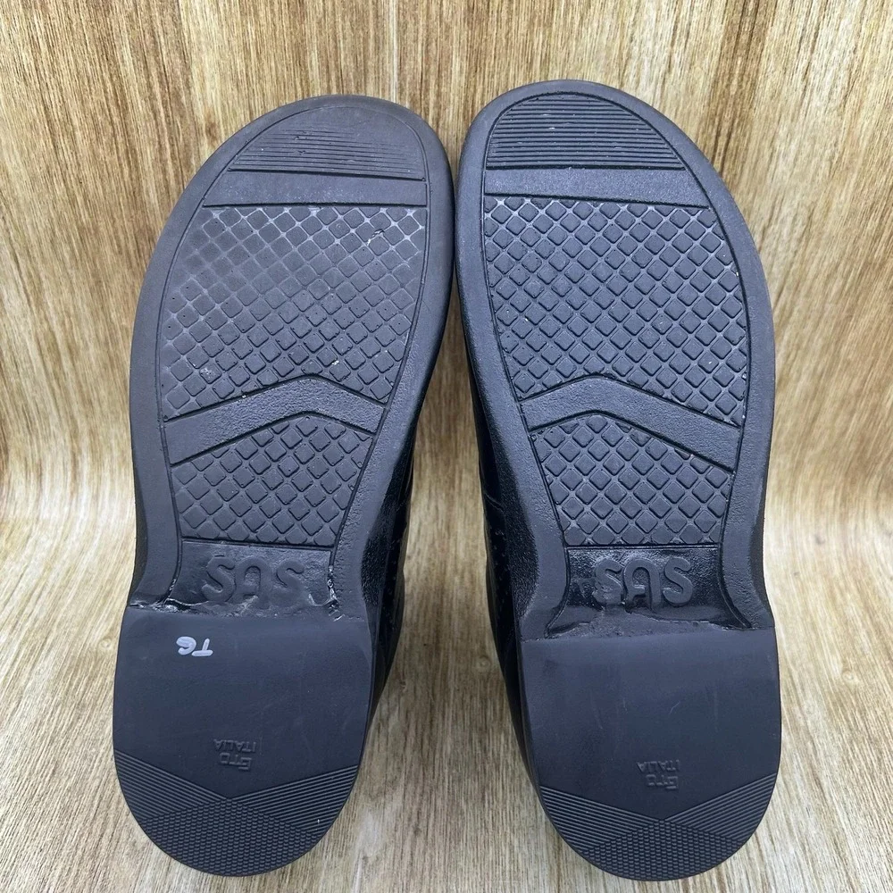 SAS VTO Walking Shoes Men's Size 10.5 WW Black Leather Hook and Loop Made in USA